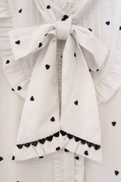 画像2: LIZ LISA / ハートボウタイブラウス 0 青みシロ×クロ O-26-03-19-053-LO-BL-OW-OS