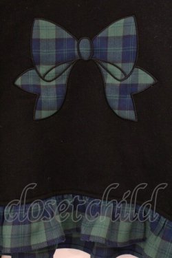 画像2: Chalmiere / リボンワッペンショート丈プル M クロ×グリーン O-26-03-19-007-0-TO-OW-OS