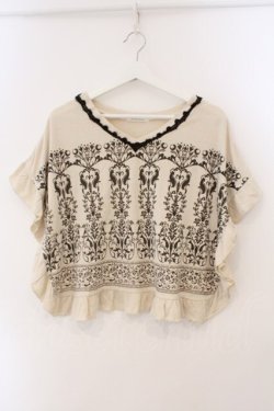 画像1: axes femme / ネコ柄パネルプリントプルオーバー M キナリ O-26-03-19-054-AX-TO-OW-OS