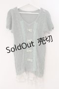 axes femme / プチバラ使い透かし編みボレロ M グリーン O-26-03-19-055-AX-TO-OW-OS