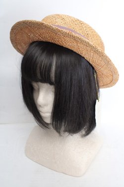 画像1: Jane Marple / Logo Ribbon Canotie キャノティエ  ナチュラル×くすみピンク O-26-03-19-1030-JM-AC-IG-OS