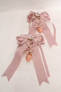 画像1: LIZ LISA / ストロベリーリボンビジュー2つセットクリップ  ピンク O-26-03-19-1037-LO-TO-IG-OS