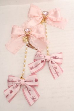 画像1: Amavel / パールチェーン付リボンクリップ  ピンク O-26-03-19-1039-CA-AC-IG-OS