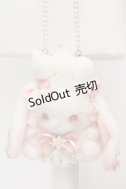 画像1: Snow crystal / たれみみうさぎ ぬいぐるみポシェット  シロ×ピンク O-26-03-19-1011-LO-BG-IG-OS