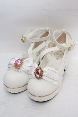 画像1: Amavel / Fortune Horoscopeクロスパンプス S シロ O-26-03-19-1021-CA-SH-IG-OS