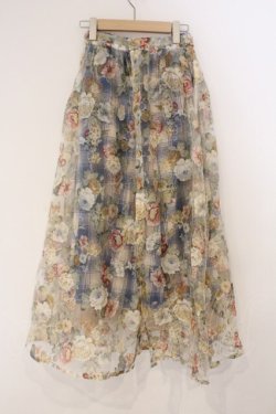 画像3: merry jenny / Gardenerエアリーロングスカート  アイボリー×ブルー O-26-03-19-060-LO-SK-IG-OS