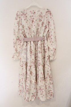 画像4: axes femme / 桜柄ティアードワンピース M キナリ O-26-03-19-065-AX-OP-OW-OS