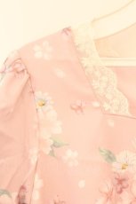 画像2: axes femme / 桜柄ティアードワンピース M ピンク O-26-03-19-066-AX-OP-OW-OS (2)