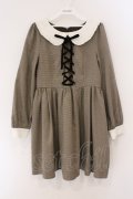 Ank Rouge / レースアップ襟付きワンピース  ブラウン O-26-03-19-067-CA-OP-IG-OS