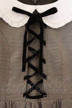 画像2: Ank Rouge / レースアップ襟付きワンピース  ブラウン O-26-03-19-067-CA-OP-IG-OS