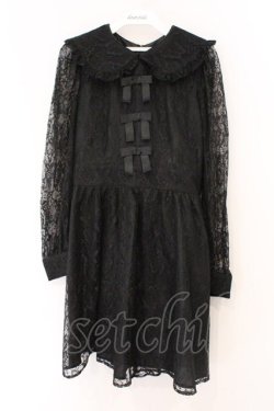 画像1: Ank Rouge / 総レースワンピース  クロ O-26-03-19-069-CA-OP-IG-OS