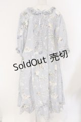PINK HOUSE / SWAN LAKEプリントミディワンピース  フォグブルー O-26-03-19-009-LO-OP-OW-OS