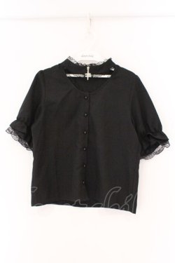 画像1: MA*RS / クロスZIP半袖ブラウス  クロ O-26-03-19-071-EL-BL-IG-OS