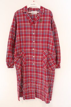 画像1: HYSTERIC GLAMOUR / 刺繍入りチェックシャツワンピース  ピンク O-26-03-19-073-PU-OP-IG-OS
