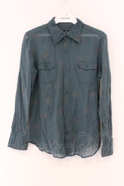 画像1: HYSTERIC GLAMOUR / ファックベアシースルーシャツ  グリーン O-26-03-19-074-PU-BL-IG-OS