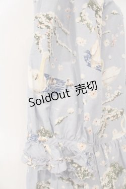 画像5: PINK HOUSE / SWAN LAKEプリントミディワンピース  フォグブルー O-26-03-19-009-LO-OP-OW-OS