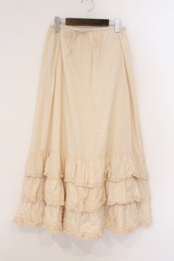 画像1: PINK HOUSE / 裾フリル使いローンスカート  キナリ O-26-03-19-082-LO-SK-OW-OS