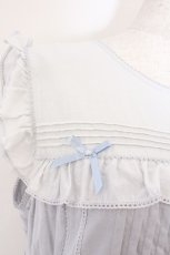 画像2: PINK HOUSE / 配色ローンレイヤードワンピース  サックス O-26-03-19-085-LO-OP-OW-OS (2)