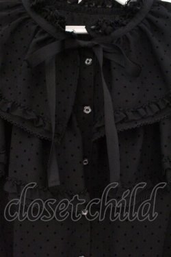 画像2: alcali / フロッキードットダブルフリルブラウス  クロ O-26-03-19-087-LO-BL-OW-OS