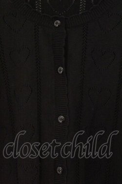 画像2: PINK HOUSE / ハート透かし柄ニットカーディガン  クロ O-26-03-19-088-LO-TO-OW-OS