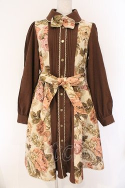 画像1: Kurumi Collaboration / TT*KRMゴブランジャンパースカート L ベージュ×ブラウン O-26-03-19-092-GO-OP-IG-OS