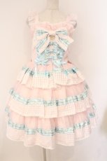 画像1: BABY,THE STARS SHINE BRIGHT / Sweet Best Wishesジャンパースカート  ピンク×サックス O-26-03-19-093-BA-OP-IG-OS (1)