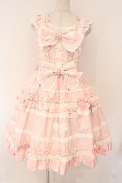 画像1: BABY,THE STARS SHINE BRIGHT / Rose Lace Rococoジャンパースカート  ピンク O-26-03-19-094-BA-OP-IG-OS