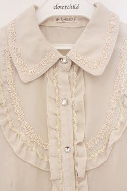 画像2: axes femme / レース襟付きフリルブラウス  アイボリー O-26-03-19-012-AX-BL-IG-OS