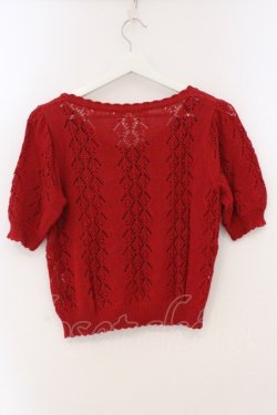 画像3: Fi.n.t / 透かしニット半袖カーディガン F アカ O-26-03-19-014-CA-TO-OW-OS