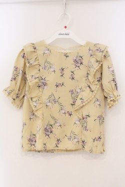 画像1: An MILLE / チューリップ柄ブラウス  イエロー O-26-03-19-015-EL-BL-OW-OS