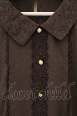 画像2: axes femme / レース使いブラウス風プルオーバー M ブラウン O-26-03-19-019-AX-TO-OW-OS