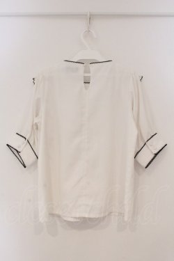 画像3: evelyn / はしごレースプルブラウス  シロ×クロ O-26-03-19-020-LO-BL-OW-OS