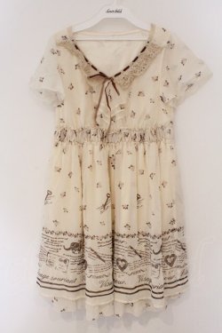 画像1: axes femme / 鍵ptシフォンワンピース M キナリ O-26-03-19-021-AX-OP-OW-OS