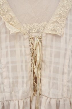 画像2: axes femme / シフォンチェックノースリワンピース M キナリ O-26-03-19-023-AX-OP-OW-OS