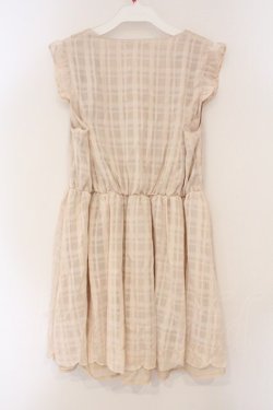 画像3: axes femme / シフォンチェックノースリワンピース M キナリ O-26-03-19-023-AX-OP-OW-OS