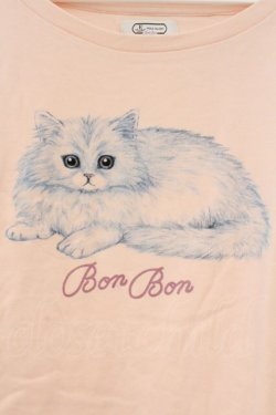画像2: E hyphen world gallery / ねこptTシャツ F ピンク O-26-03-19-024-LO-TO-OW-OS