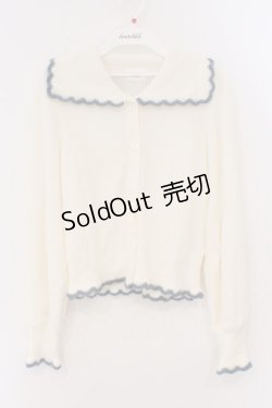 画像1: merry jenny / スカラップ襟ニットカーディガン  アイボリー O-26-03-19-004-LO-TO-OW-OS