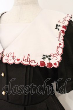 画像2: Amavel / Twin Cherriesスカラップセーラーワンピース  クロ O-26-03-21-030-CA-OP-IG-OS