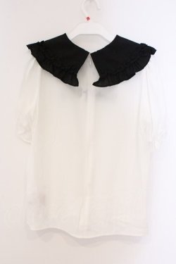 画像4: Jamie エーエヌケー / ゴシックロゴブラウス M シロ×クロ O-26-03-21-037-LO-BL-OW-OS