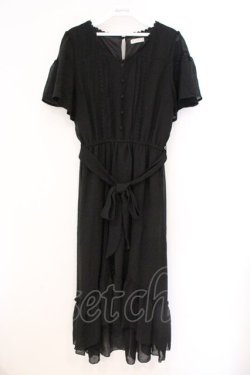 画像1: axes femme / フィッシュテール半袖ワンピース  クロ O-26-03-21-050-AX-OP-IG-OS