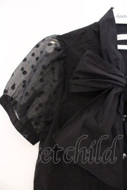 画像2: Ank Rouge / 水玉チュール切り替えブラウス M クロ O-26-03-21-051-CA-BL-OW-OS