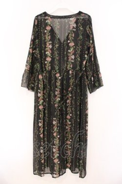 画像3: axes femme / 花柄シースルーロングカーディガン  クロ O-26-03-21-052-AX-TO-IG-OS