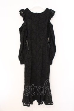 画像4: Ank Rouge / レースオフショルマーメイドワンピース M クロ O-26-03-21-053-CA-OP-OW-OS