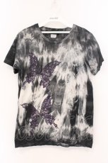 画像1: Sixh / トライバルタイダイTシャツ S ブラック O-26-03-21-055-HN-TO-OW-OS (1)