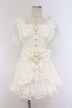 画像1: LIZ LISA / フロントカシュクールBIGリボンセットアップ 0 シロ O-26-03-21-1001-LO-OP-OW-OS