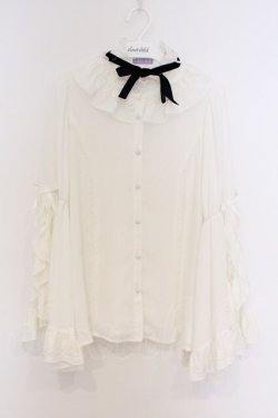 画像1: axes femme kawaii / 姫袖フリルブラウス M キナリ O-26-03-21-1034-AX-BL-OW-OS