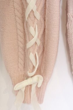 画像2: Amavel / リボン付きロングニットカーディガン F ピンク O-26-03-21-1035-CA-TO-OW-OS