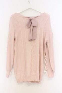 画像3: Amavel / リボン付きロングニットカーディガン F ピンク O-26-03-21-1035-CA-TO-OW-OS