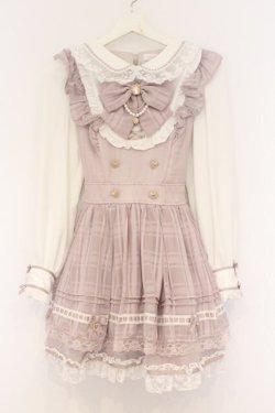 画像1: LIZ LISA / シアーチェックエプロンフリルワンピース 0 ピンク O-26-03-21-1041-LO-OP-OW-OS