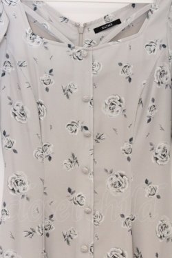 画像2: EATME / ROSE PRINTスクエアネックワンピース S グレー O-26-03-21-1042-LO-OP-OW-OS